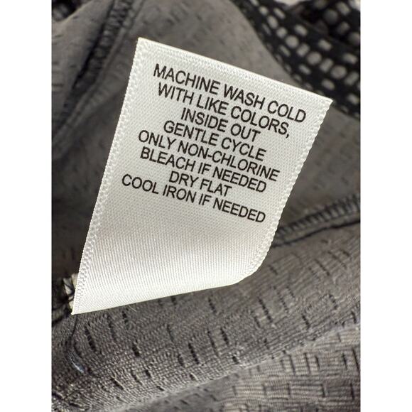 Taylor Sz S Geometric Knee Length Fit Flared Dress Black Gray Sleeveless V Neck - Picture 8 of 9